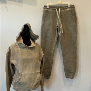 Washed Olive Green Hoodie & Jogger Set talentless brand unisex small